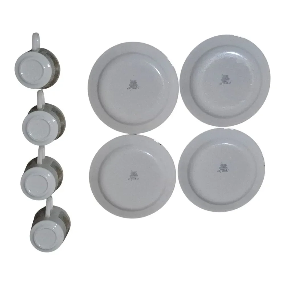 VTG Corelle Coffe Cups And Saucers Plates Mirage Pattern Discontinued (Set Of 4)